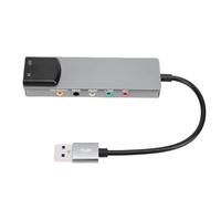 ASHATA 7.1 Carte Son Surround USB, Carte Son Externe USB avec SPDIF Digital Sortie en Aluminium Enveloppe en Alliage de 3,5 Mm Ports de Casque pour Ordinateur Portable PC