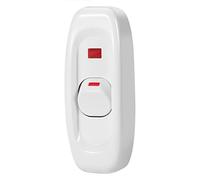 ASHATA AC 250 V 10 A en Ligne on/Off pour Lampe de Bureau avec Voyant LED Noir, Interrupteur d'alimentation à Bouton-Poussoir pour Lampe, Interrupteur de Cordon de Rechange pour Murale (White)