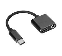 ASHATA Adaptateur Casque et Chargeur USB C vers 3,5 mm, Adaptateur Audio 2 en 1 de Type C vers 3,5 mm et convertisseur de, pour 6, pour MI Note 3 / Mix 2 / 6X, pour Mate 10 Pro / P20 /