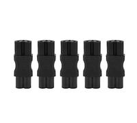 ASHATA Adaptateur d'alimentation IEC320 C6 à C15, Convertisseur C6 à C15 à Contact en Cuivre, 10A 250V, 2,5A 250V, 2500W, Coque en PVC, pour Prise D'ordinateur Portable, 5 Pièces