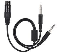 ASHATA Adaptateur de Casque d'aviation, pour XLR vers GA Adaptateur Double Prise 5 Broches, câble de Casque d'aviation câble Audio d'avion