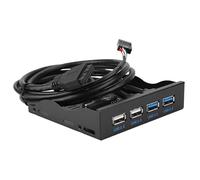ASHATA Adaptateur de Panneau Avant USB 3.0 - Hub Multifonction Haute Vitesse avec 4 Ports (USB 3.0 + 2.0) - 19PIN/9Pin pour disques 3,5 Pouces dans Les Ordinateurs de Bureau