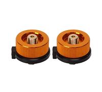 ASHATA Adaptateur de Réchaud de Camping 2 Pièces, Adaptateur de Portable à Arrêt Automatique pour Convertisseur de Réservoir de Gaz Long à Plat, Nylon Léger, Cuivre, Alliage d'aluminium,