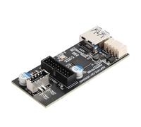 ASHATA Adaptateur de Transfert de Données Stable USB3.2 GEN1 pour Une connectivité Rapide, Carte D'extension du Panneau Avant en Résine et ABS