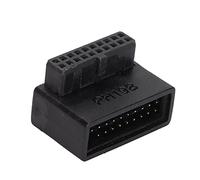 ASHATA Adaptateur D'extension USB 3.0 19/20 Broches Mâle 90 Degrés vers Femelle, Connecteur Coudé 90 Degrés vers Le Haut pour Carte Mère Carte Mère(PH19B intégrale)