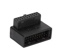 ASHATA Adaptateur D'extension USB 3.0 19/20 Broches Mâle 90 Degrés vers Femelle, Connecteur Coudé 90 Degrés vers Le Haut pour Carte Mère Carte Mère(PH19A Une pièce)