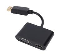 ASHATA Adaptateur DisplayPort vers VGA, Hub Convertisseur DisplayPort vers VGA, Double Sortie 2 en 1, Plug and Play, Protection de Port Compacte pour Ordinateur Portable, Mon
