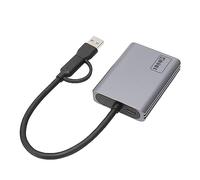 ASHATA Adaptateur Double HD, Adaptateur USB vers HD en Alliage D'aluminium pour Ordinateur Portable de Bureau, 1080P Pris en Charge, Plug and Play, Adaptateur de Type C vers Double HD