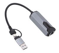 ASHATA Adaptateur Ethernet 2500Mbps USB Type C vers 2.5G, Connexion Stable, Vitesse Réseau Gigabit pour Ordinateur Portable