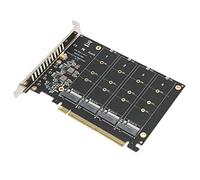 ASHATA Adaptateur M.2 PCIe, Adaptateur NVMe M.2 vers PCIe 4.0 X16, Protocole Haute Vitesse 4 Baies Carte D'extension de Transfert SSD M.2 X16 Carte Divisée SSD/M.2 PCI-E Périphérique