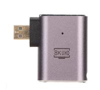 ASHATA Adaptateur Mini Mâle versFemelle à Angle Droit 8K, Alliage D'aluminium, 3D, Résolution 8K, Compact et Portable, Compatible avec Les Ordinateurs Portables, Appareils Photo,