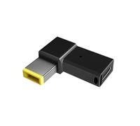 ASHATA Adaptateur USB C vers Slim Tip, Femelle Type C vers Mâle Slim carré Jaune, Connecteur 100 W, Adaptateur de Charge pour Yoga 2, 11, 11E, 12, 13, 730-15 (1)