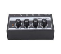 ASHATA Amplificateur de Casque à 4 Canaux, Amplificateur Séparateur de Casque Stéréo de Studio en Métal avec Entrée de 6.35mm, Prises de Sortie (Prise UE)