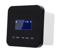 ASHATA Amplificateur Mural Bluetooth, Plaque Murale de Contrôle du Volume à 2 Canaux, Amplificateur de Musique avec Télécommande IR sans Fil, écran LCD de 1,7 Pouces, Prise en Charge (Black)