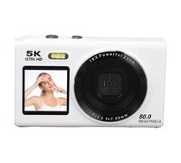 ASHATA Appareil Photo Numérique 5K, 80 MP pour la Photographie et Youtube, avec Double écran 2,8 Pouces et 1,5 Pouces, Zoom Numérique 18 x, Flash intégré, Mise au Point Automatique, pour (64GB)