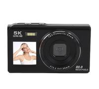 ASHATA Appareil Photo Numérique 5K Double écran amélioré, 80 MP, pour Photographie Vlog, Youtube, Campus, Voyages, Zoom Numérique 18x, Mise au Point Automatique, avec Carte Mémoire 32 (Black)