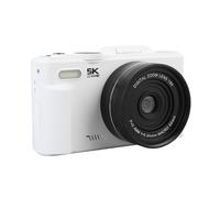 ASHATA Appareil Photo Numérique 5K HD, Caméra Vlogging WiFi Autofocus 75MP 75MP avec 8 Modes 18x Zoom Optique Flash 180 ° Flip 3 Pouces Écran HD Idéal pour Les Fêtes, Les Voyages et Les (White)