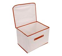ASHATA Bac de Rangement Empilable en Tissu avec Couvercle, Rangement étanche Oxford Polyvalent pour Vêtements Saisonniers ou Fournitures de Bureau Beige, 1 unité (Moyen 37x27x26cm)