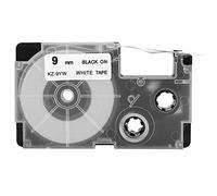 ASHATA Bande d'étiquetage, Remplacement de la Cartouche de Bande, Cartouche de Bande de 9 mm pour l'imprimante d'étiqueteuse KL-60/120/170/780/820 CW-L300(Noir sur Blanc)