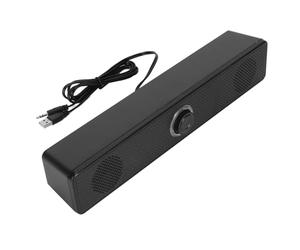 ASHATA Barre de Son USB Filaire pour Ordinateur PC Portable | Conception compacte, deux pilotes à gamme complète de 5 W, bouton de contrôle du volume, entrée AUX 3,5 mm, configuration