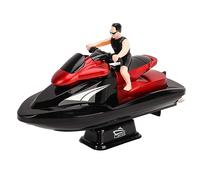 ASHATA Bateau télécommandé à Double Moteur Haute Vitesse avec Batterie de 500 MAh et Commande 4 Canaux 2,4 GHz, pour Piscines, Lacs et Enfants