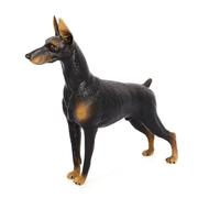 ASHATA Black Doberman Figurine Plastic Dog Statue for Cake Decor | Jouet de collection miniature, détails de sculpture réalistes, affichage sur étagère de bureau, aide pédagogique éducative,