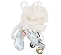 ASHATA Bloc de Poulie de Levage en Acier galvanisé, avec Corde en Nylon Multiple, pour Levage Industriel Lourd de Charge de 4000lb