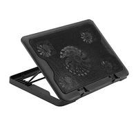 ASHATA Bloc de Refroidissement pour Ordinateur Portable Ultra-Plat et Silencieux avec Bloc d'alimentation USB et 5 Ventilateurs à LED