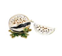 ASHATA Boîte à Bibelots Décorative en émail, Design Pastèque, Rangement sécurisé pour Bagues, Boucles D'oreilles, Colliers, Exotique Durable 1.57x2.17x2.17in (WHITE)