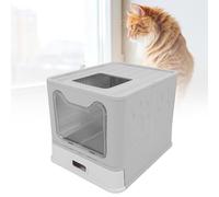 ASHATA Boîte à Litière pour Chats en Acier Inoxydable, XL, Grande Litière Fermée avec Conception de Tiroir pour Un Nettoyage Facile, Protection Contre la confidentialité, à 360 Degrés (Gray)