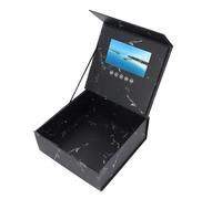 ASHATA Boîte de Cartes de Vœux Vidéo HD de 7 Pouces pour D'invitation de Mariage, Prend en Charge Plusieurs Formats, Design Personnalisable pour des Cadeaux Personnalisés, Idéal pour un