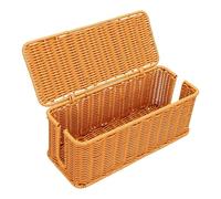 ASHATA Boîte de Gestion de Câbles en Rotin Tissée à la Main, pour Organisateur de Bureau et de Maison, élégante et Sûre, 1 Pièce