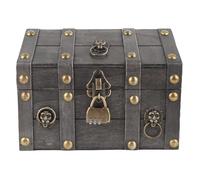 ASHATA Boîte de Rangement de Bijoux en Bois de Style Rétro, Organisateur de Poitrine de Bibelots élégant pour les Amateurs de Bijoux, 1 Boîte de Rangement, 1 Serrure (6300J-03GK10 Gris vieilli)