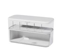 ASHATA Boîte de Rangement de Câbles, Boîte de Gestion de Rangement de Câbles avec 10 Compartiments, Boîte de Rangement de Câbles avec Couvercle pour Le Bureau, Accessoires de Bureau de (White)