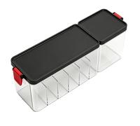 ASHATA Boîte de Rangement de Cordon de Bureau, Plastique Multifonctionnel Robuste avec Couvercle de Protection pour Usage Domestique et de Bureau, 1 unité (Black)