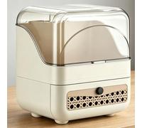 ASHATA Boîte de Rangement de Maquillage, Style Vintage, Rangement Efficace pour Produits de Maquillage, Plastique Blanc 10,63x7,09x11,81 Pouces (2 Pneu)