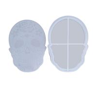 ASHATA Boîte de Rangement en Forme de Crâne, Moule en Silicone avec Couvercle, Moule en Résine époxy à Démoulage Facile pour le Stockage de Bijoux et de Cosmétiques, Artisanal en Silicone