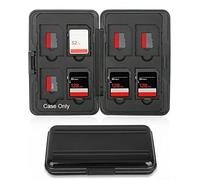 ASHATA Boîte de Rangement pour Carte Mémoire, Support Anti-Perte en Aluminium Durable et étanche pour Les Voyageurs et Les Photographes, Noir