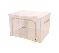 ASHATA Boîte de Rangement pour Pulls, Bac de Rangement Compressible Facile D'accès pour la Maison 19,69x15,75x13 Pouces (Beige Moyen 66L (50x40x33cm))