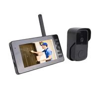 ASHATA Borche de Porte Vidéo avec Affichage de 4,3 Pouces, Sonnette Vidéo WiFi avec 3MP HD 110 ° Beau Angle D'objectif
