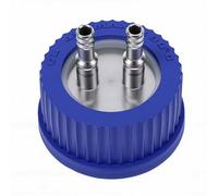 ASHATA Bouchon d'alimentation de sécurité GL45, 2 Ports de 6 à 8 Mm de Diamètre, Taille Moyenne, Couvercle de Bouteille GL45 en Acier Inoxydable 304 pour Laboratoire
