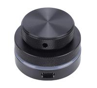 ASHATA Bouton Rotatif personnalisé, Boutons de Contrôle du Volume Audio Personnalisés avec Lumière RVB, Connexion Filaire BT USB C 2,4 G, pour Préamplis de Guitare Basse