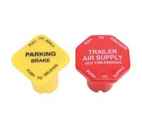 ASHATA Boutons de Stationnement et de Remplissage de Remorque, visibilité Améliorée pour Peterbilt et Camions, Installation Facile, Vannes Poussoirs Filetées, Plastique, Jaune Rouge, Ensemble de 2