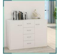 ASHATA Buffet Blanc 88x30x65 cm Bois d'ingénierie -FHE800684