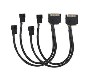 ASHATA Câble adaptateur d'alimentation SATA, câble adaptateur de ventilateur de refroidissement SATA 15 broches à 2 * 4 broches Câble convertisseur 2 voies 22AWG, câble d'alimentation Sata Câble
