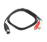 ASHATA Câble audio DIN 8 broches mâle vers 2 femelles de qualité professionnelle, câble adaptateur DIN 8 broches vers 2 pour équipement d'instruments sonores, 1,5 m