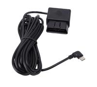 ASHATA Câble d'alimentation OBD Kit de Câblage pour Caméra de Tableau de Bord de avec Adaptateur USB de Type C, Protection Basse Tension à Affichage Numérique, Mode de Stationnement 24 H ACC pour