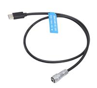 ASHATA Câble d'alimentation USB C PD pour la Caméra BMPCC 4K 6K, Câble Droit d'alimentation de Type C avec Indicateur d'alimentation 50 Cm 19,7 Pouces Connexion Sécurisée Compatible PD