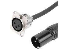 ASHATA Câble de Passage XLR, Adaptateur de Montage sur Panneau XLR Femelle 3 Broches avec Noyau en Cuivre sans Oxygène 24 AWG, pour Microphones, Lumières de Scène, Mélangeurs, (Black)