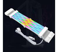 ASHATA Câble d'extension d'alimentation RVB 24 broches 18 AWG pour ordinateur de bureau, prend en charge 5 V, câble d'alimentation RVB synchronisé à 3 broches